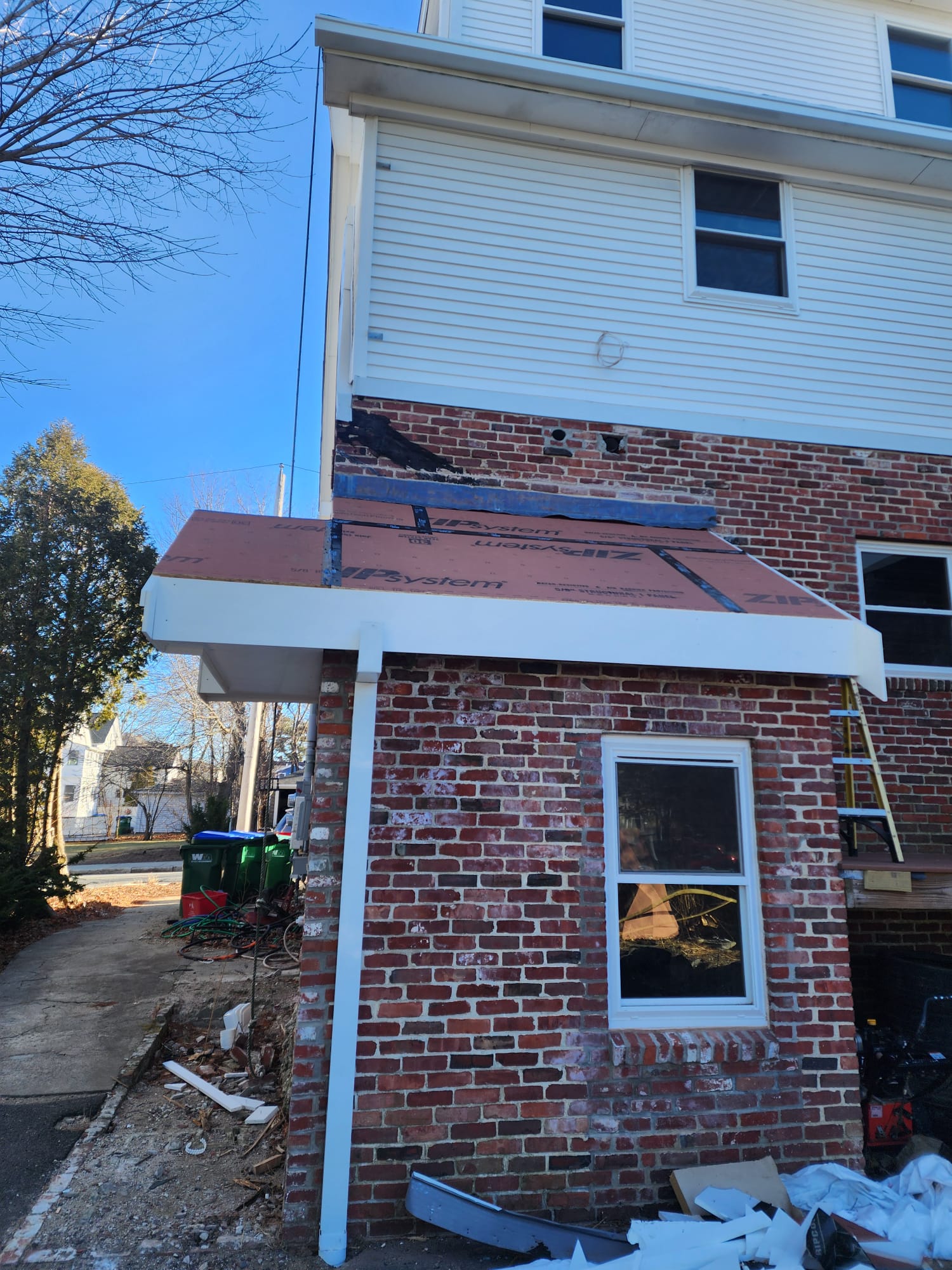 Before Pitched Roof in Belmont, MA - Standing Seam Metal Roof Installation